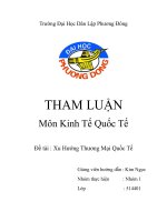 Tiểu luận môn kinh tế quốc tế xu hướng thương mại quốc tế 