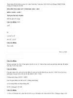 Đề thi kiểm tra học kì 1 môn Toán lớp 7 năm học 2014-2015