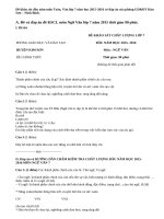 Khảo sát đầu năm lớp 7 môn Toán, Văn năm 2015-2016 Kim Sơn