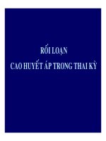 Bài giảng rối loạn cao huyết áp trong thai kỳ