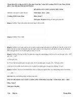 Đề và đáp án KSCL đầu năm Toán lớp 7 năm 2015 trường THCS Lâm Thao