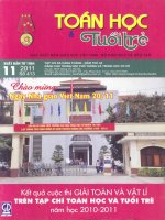 TOÁN HỌC TUỔI TRẺ SỐ 413 THÁNG 11 NĂM 2011