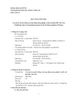 ĐỀ CƢƠNG MÔN HỌC Các giá trị truyền thống của hoạt động nông nghiệp ở miền núi phía Bắc Việt Nam