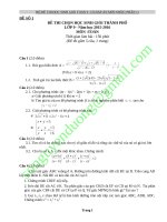 BỘ ĐỀ THI HỌC SINH GIỎI TOÁN 9  CÓ ĐÁP ÁN MỚI NHẤT( PHẦN 3)