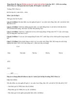 Đề kiểm tra kì 1 môn Sử lớp 8 năm 2015 có đáp án mới nhất