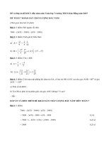 Đáp án đề KSCL đầu năm môn Toán lớp 7 trường THCS Kim Đồng năm 2015