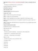 Đề kiểm tra 1 tiết học kì 1 môn Sinh lớp 8 năm 2015