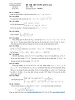Đề 29 - Đề thi thử môn toán Quốc Gia (có đáp án) năm 2016