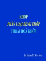 Bài giảng khớp   phân loại bệnh khớp   thoái hoá khớp   BS  huỳnh thị kim anh