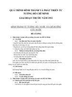 QUÁ TRÌNH HÌNH THÀNH và PHÁT TRIỂN tư TƯỞNG hồ CHÍ MINH GIAI đoạn TRƯỚC năm 1911 