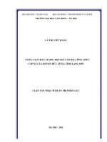 Nâng cao chất lượng đội ngũ cán bộ, công chức cấp xã của huyện hữu lũng, tỉnh lạng sơn 