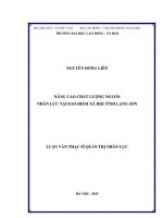 Nâng cao chất lượng nguồn nhân lực tại bảo hiểm xã hội tỉnh lạng sơn 