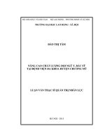 Nâng cao chất lượng đội ngũ y, bác sỹ tại bệnh viện đa khoa huyện chương mỹ 