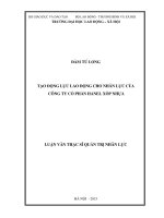 luận văn quản trị nguồn nhân lực  tạo động lực lao động cho nhân lực của công ty cổ phần hanel xốp nhựa 