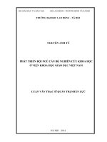 Phát triển đội ngũ cán bộ nghiên cứu khoa học ở viện khoa học giáo dục việt nam 