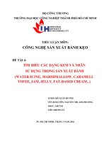 đề tài 4 - TÌM HIỂU CÁC DẠNG KEM VÀ NHÂN TRONG SẢN XUẤT BÁNH