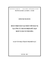 Hoàn thiện đào tạo nhân viên bảo vệ tại công ty trách nhiệm hữu hạn dịch vụ bảo vệ thái hòa 