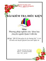 phương pháp nghiên cứu khoa học chuyên ngành quản lí đất đai