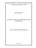 Tạo động lực cho giảng viên trường cao đẳng du lịch hà nội 