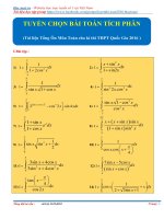 Tuyển chọn tích phân qua đề thi thử thpt quốc gia có đáp án