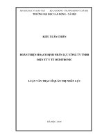 Hoàn thiện hoạch định nhân lực công ty TNHH điện tử y tế meditronic 