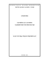 Tạo động lực lao động tại bệnh viện tâm thần hà nội 