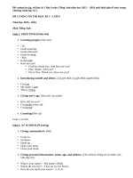 Đề cương ôn tập, thi học kì 1 lớp 6 môn Anh năm 2015