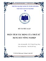 Tiểu luận môn phân tích chính sách thuế phân tích tác động của thuế sử dụng đất nông nghiệp 