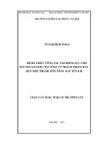 Hoàn thiện công tác tạo động lực cho người lao động tại công ty trách nhiệm hữu hạn một thành viên xăng dầu yên bái 