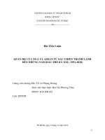 QUAN HỆ CỦA NGA VÀ ASEAN TỪ SAU CHIẾN TRANH LẠNH  ĐẾN NHỮNG NĂM ĐẦU THẾ KỶ XXI