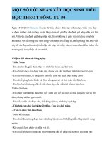 Một số lời nhận xét HS Tiểu học theo thông tư 30 mới nhất 2016