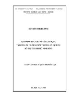 Tạo động lực cho người lao động tại công ty cổ phần môi trường và dịch vụ đô thị TP  ninh bình 