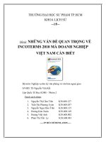Đề tài: NHỮNG VẤN ĐỀ QUAN TRỌNG VỀ INCOTERMS 2010 MÀ DOANH NGHIỆP VIỆT NAM CẦN BIẾT