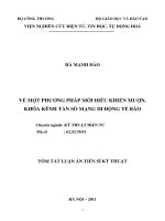 VỀ MỘT PHƯƠNG PHÁP MỚI ĐIỀU KHIỂN MƯỢN, KHÓA KÊNH TẦN SỐ MẠNG DI ĐỘNG TẾ BÀO