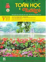 TOÁN HỌC TUỔI TRẺ SỐ 457 THÁNG 7 NĂM 2015