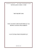 Nâng cao chất lượng nguồn nhân lực tại trường cao đẳng công nghiệp in 