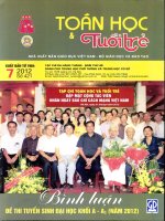 TOÁN HỌC TUỔI TRẺ SỐ 421 THÁNG 7 NĂM 2012