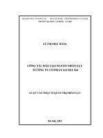 Công tác đào tạo nguồn nhân lực ở công ty cổ phần licogi 166 