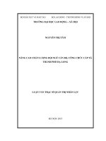 Nâng cao chất lượng đội ngũ cán bộ, công chức cấp xã thành phố hạ long 