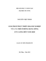 Giải pháp phát triển doanh nghiệp vừa và nhỏ ở đồng bằng sông Cửu Long đến năm 2020