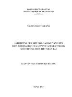 ẢNH HƯỞNG CỦA MỘT SỐ LOẠI HẠT NANO ĐẾN  BIẾN ĐỔI HÓA HỌC CỦA LỚP PHỦ ACRYLIC TRONG  MÔI TRƯỜNG THỜI TIẾT NHÂN TẠO      LUẬN VĂN THẠC SĨ KHOA HỌC HÓA HỌC