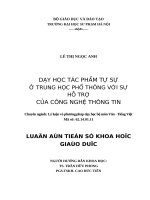 DẠY HỌC TÁC PHẨM TỰ SỰ Ở TRUNG HỌC PHỔ THÔNG VỚI SỰ HỖ TRỢ CỦA CÔNG NGHỆ THÔNG TIN      LUAÄN AÙN TIEÁN SÓ KHOA HOÏC GIAÙO DUÏC
