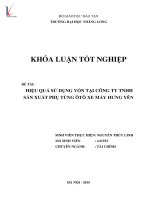 Hiệu quả sử vốn tại công ty TNHH sản xuất phụ tùng ô tô xe máy hưng yên 