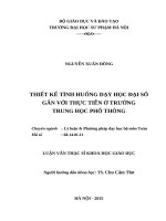 NGUYỄN XUÂN ĐỒNG     THIẾT KẾ TÌNH HUỐNG DẠY HỌC ĐẠI SỐ GẮN VỚI THỰC TIỄN Ở TRƯỜNG  TRUNG HỌC PHỔ THÔNG