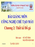BÀI GIẢNG MÔN  CÔNG NGHỆ CHẾ TẠO MÁY