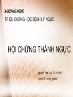 X QUANG NGỰC - TRIỆU CHỨNG HỌC BỆNH LÝ NGỰCHỘI CHỨNG THÀNH NGỰC