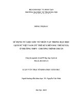LUẬN VĂN THẠC SĨ KHOA HỌC GIÁO DỤC  SỬ DỤNG TƯ LIỆU GỐC VỀ NHÂN VẬT TRONG DẠY HỌC LỊCH SỬ VIỆT NAM (TỪ THẾ KỈ X ĐẾN ĐẦU THẾ KỈ XX)  Ở TRƯỜNG THPT  CHƯƠNG TRÌNH CHUẨN