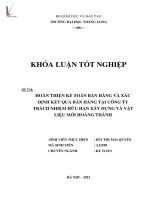Hoàn thiện kế toán bán hàng và xác định kết quả bán hàng tại công ty TNHH xây dựng và vật liệu mới hoàng thành 