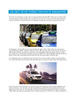 VÀI NÉT VỀ HỆ THỐNG TAXI KHI Ở SINGAPORE