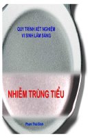 QUI TRÌNH XÉT NGHIỆM VI SINH LÂM SÀNG - NHIỄM TRÙNG TIỂU